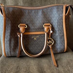 Michael Kors Gray and Brown Satchel